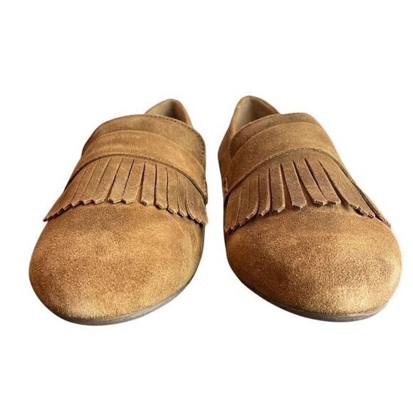 Born Brown Suede McGee Slip-on Fringe Kiltie Loafers Size 11 - Picture 4 of 7